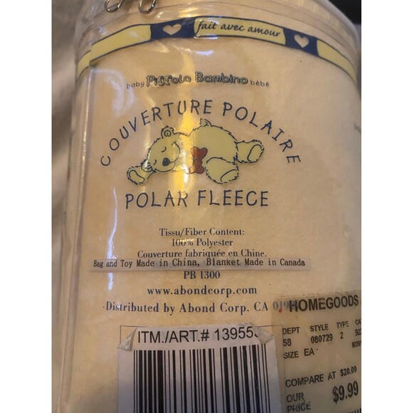 Piccolo Bambino Blanket Light Yellow Mini Security 2 Piece Ensemble Bear Plush - Picture 7 of 9